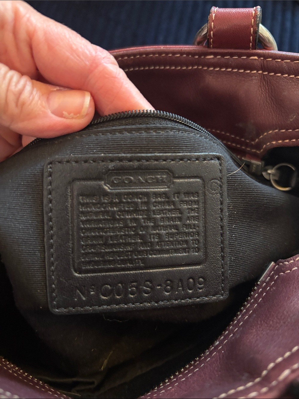 Y2K Coach Burgundy Leather Hand Bag with Buckle Pockets - Picture 3 of 6